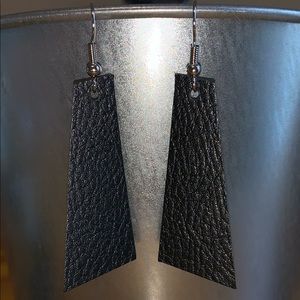 Faux Leather Drop Earrings